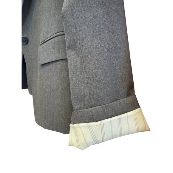 Theory Charcoal Gray Wool Blazer Women's Size 10 Gabe N Edition Single Breasted - Picture 6 of 10